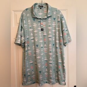 Men’s Bad Birdie The Captain green performance golf polo. Size XL